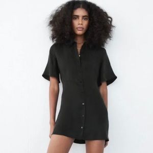 ZARA black button down mini dress size M